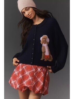 NWT Size XS - Anthro Goldie Cashmere Blend Cardigan Sweater Dog Icon (US$ 198)